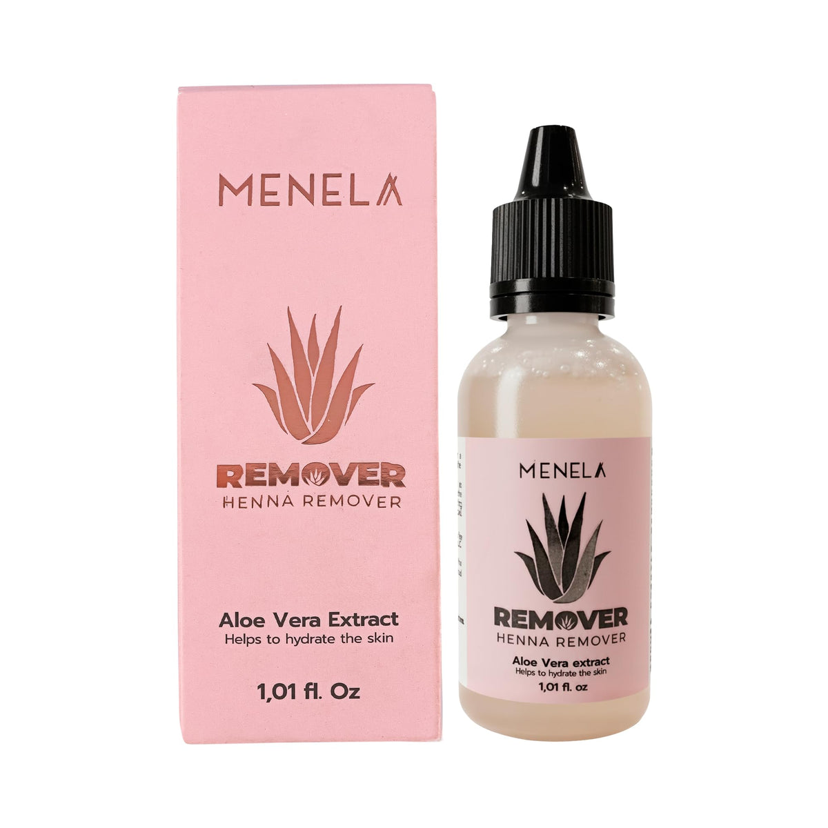 Démaquillant sourcils MENELA, flacon 30 ml, retire l’excès de henné en douceur.
