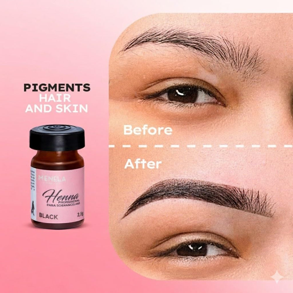 Kit complet MENELA teintures sourcils — tout le nécessaire prêt à l'emploi.