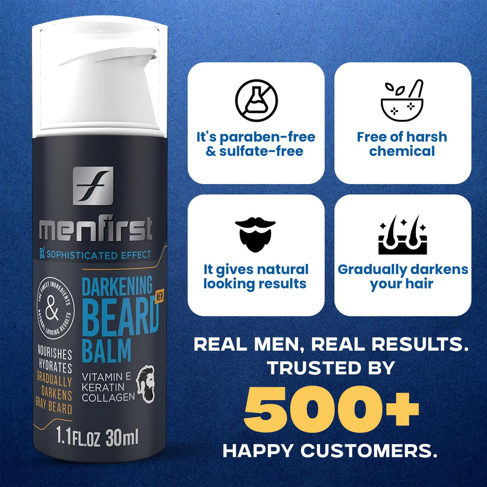 MENFIRST barbe teinte subtile gris: rendu naturel et progressif.
