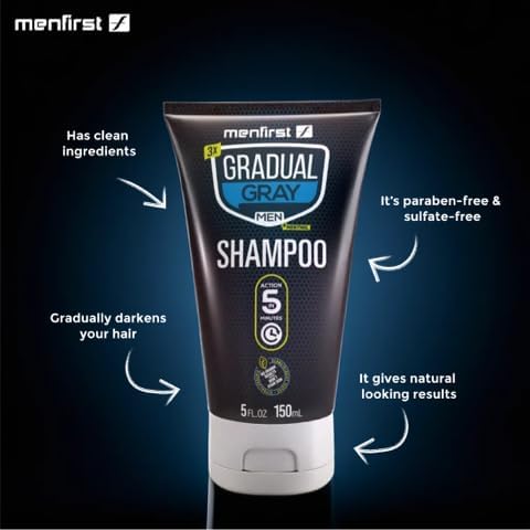 MENFIRST dark shades for brown-black hair close-up shows smooth, even coverage.