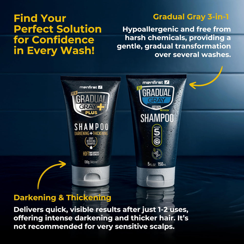 Dye-free formula from MENFIRST Gradual Gray Plus is gentle for regular use