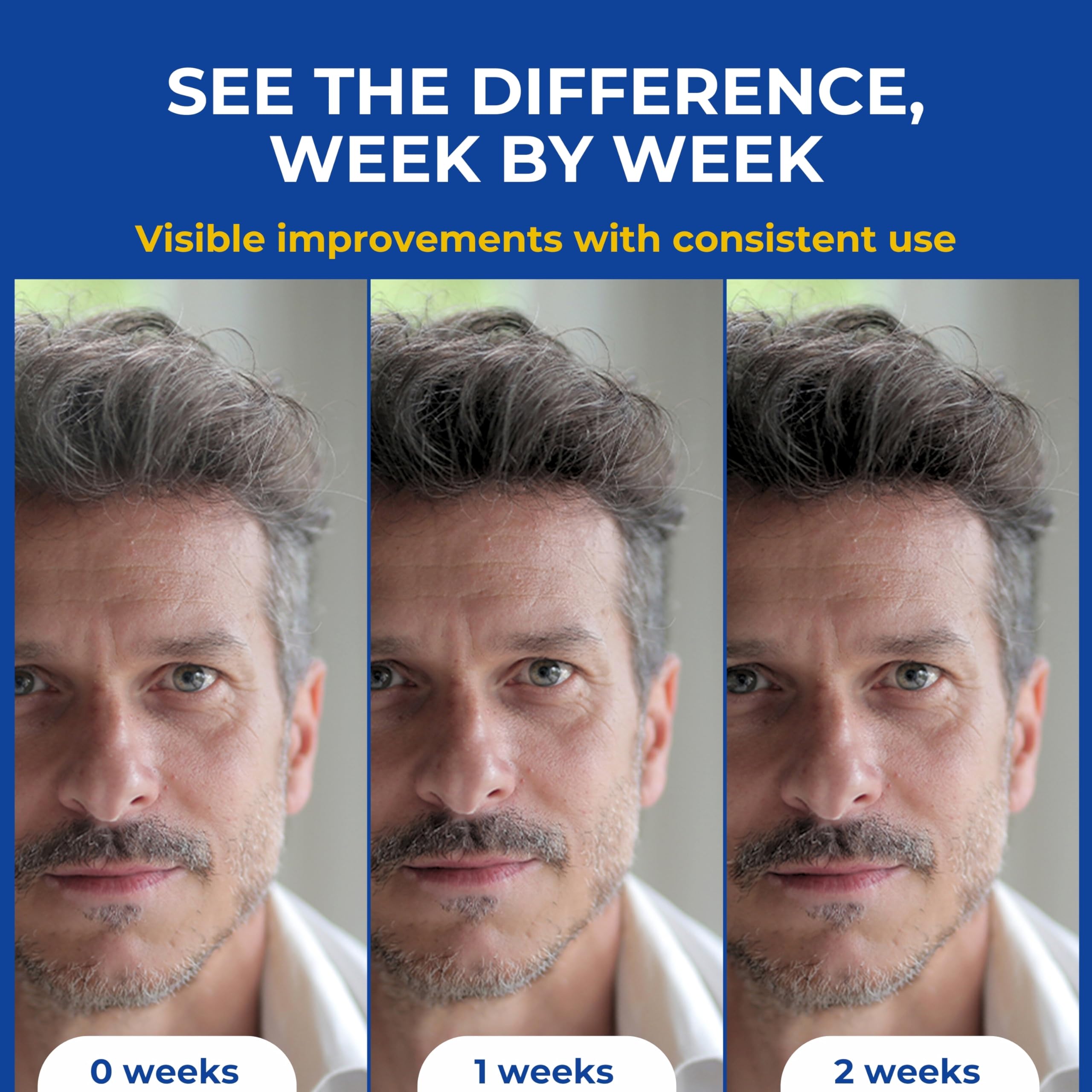 MENFIRST Gradual Gray Plus Shampoo uses high-definition foam for precise scalp coverage with minimal mess