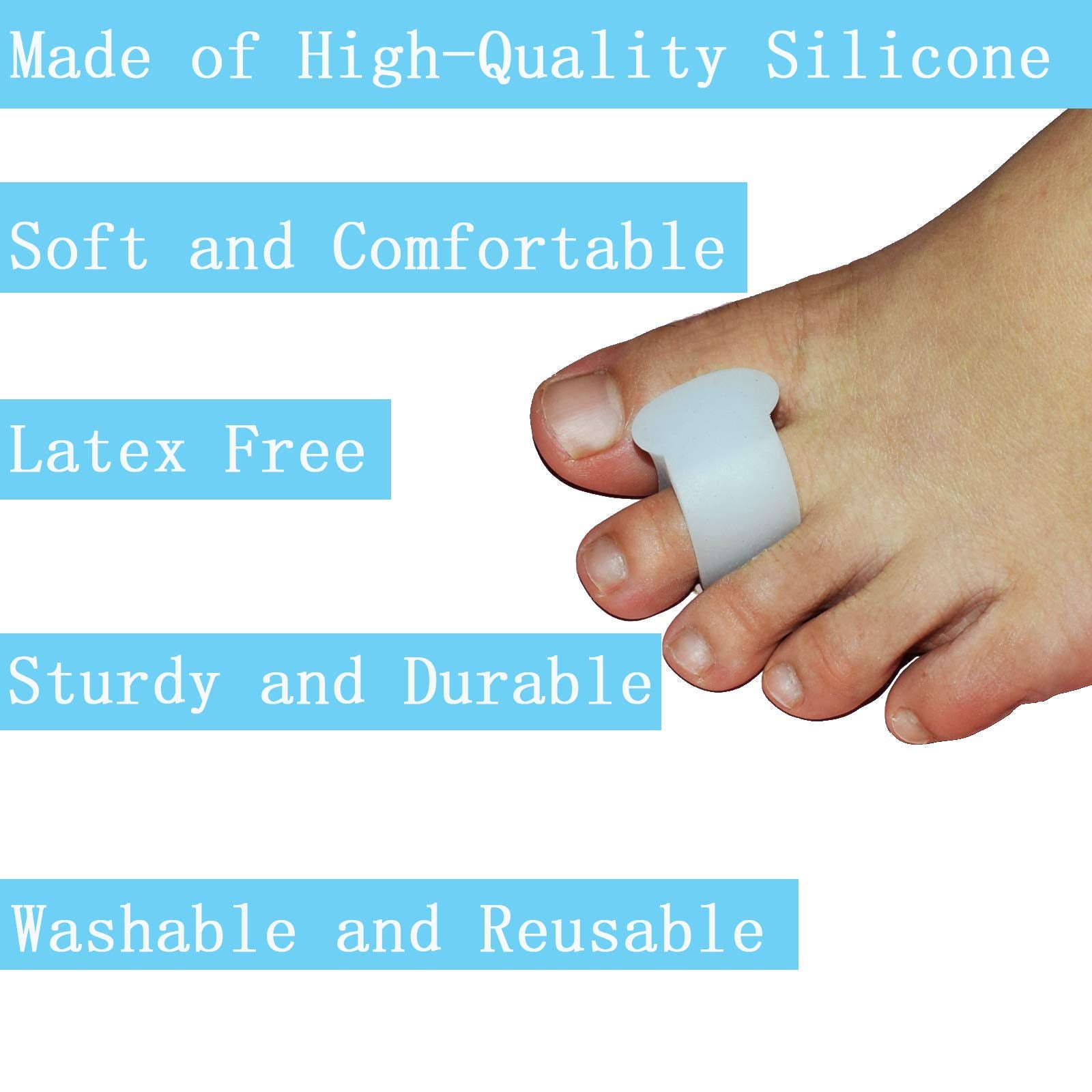MENOCADY séparateur d'orteils doux et lavable: réutilisable pour une routine durable.