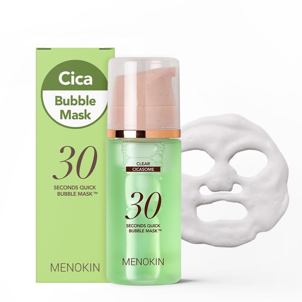 MENOKIN masque-bulles 30 secondes: hydratation rapide et soin apaisant.