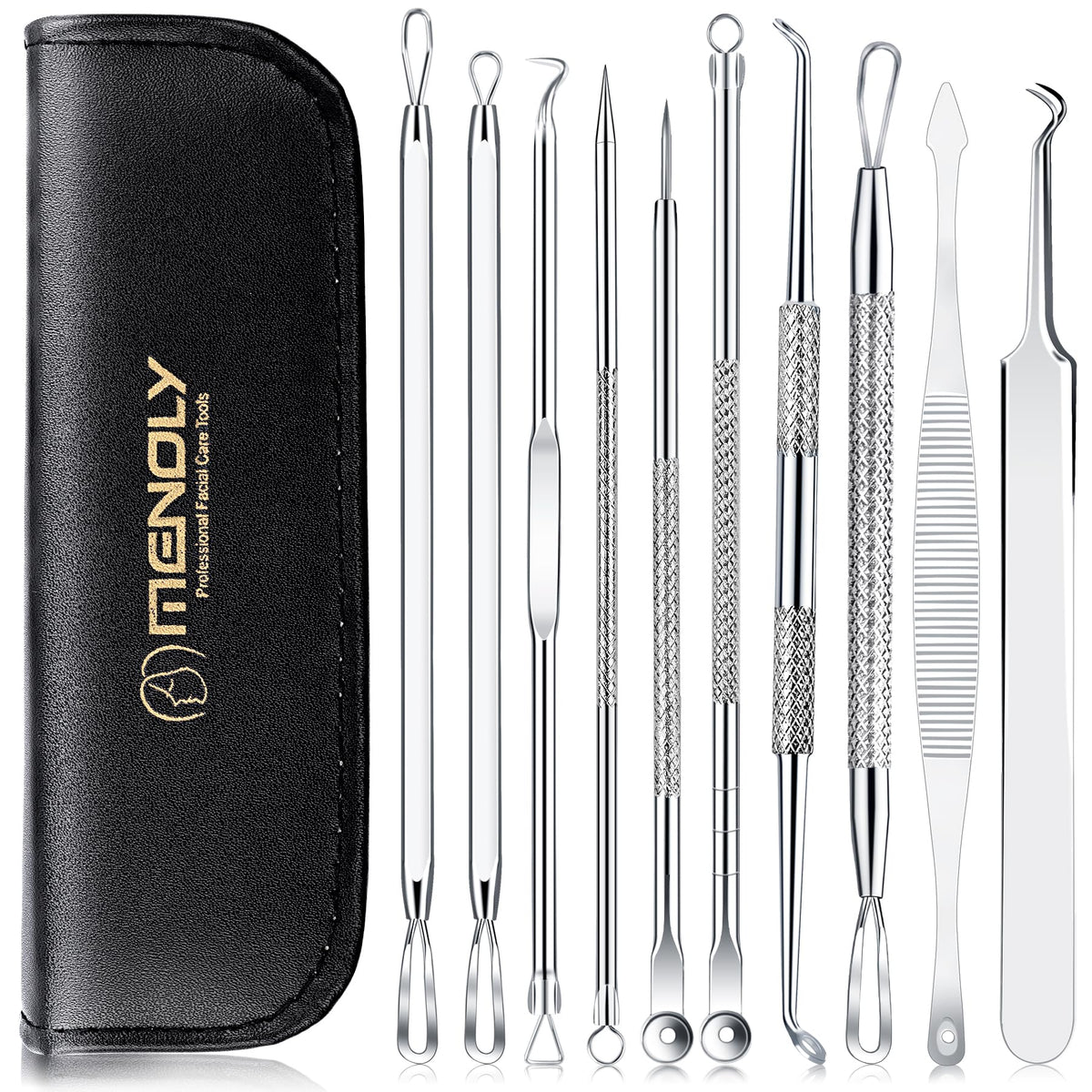 MENOLY kit d’extracteurs pour points noirs – extraction précise et hygiénique.