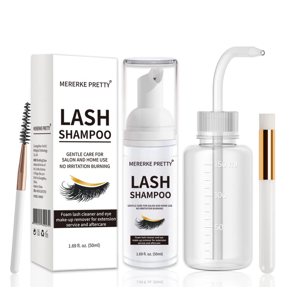 Mererke_Pretty nettoyant-cils-extensions-50ml: prépare les cils pour une adhérence potentielle.