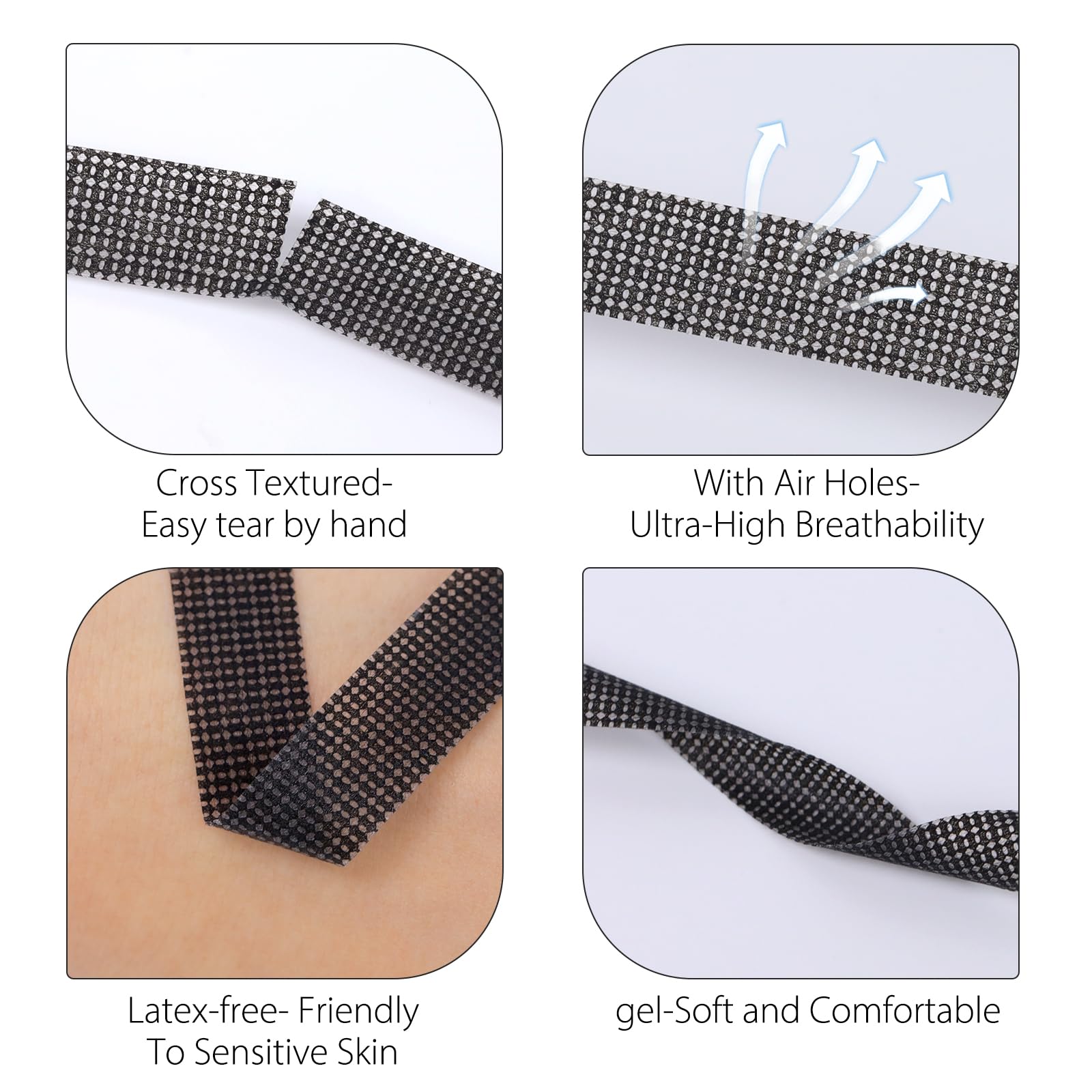 MERETON tape-cils ext silicone respirant 5 rouleaux, application confortable