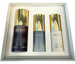 Merit Mini Great Skin Trio nettoie le visage par un nettoyage double pour peau nette et fraîche.