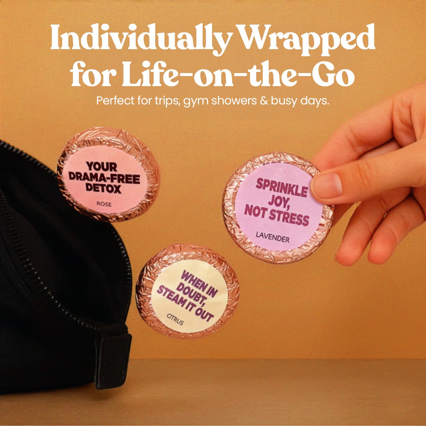 MESMOS rose-soothe shower steamer to unwind and pamper after a long day.