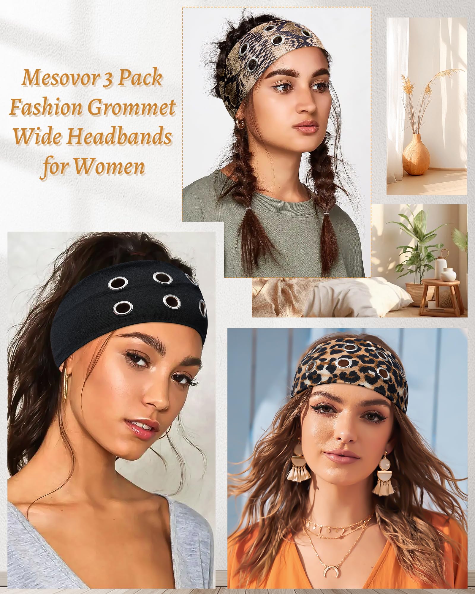 Mesovor bandeau wave imprimé, style unique pour concerts et sorties