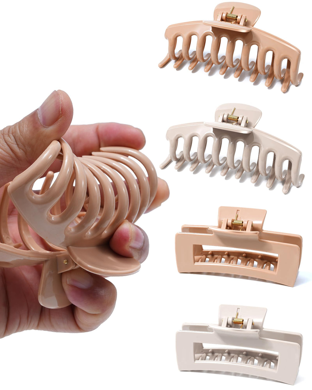 Clip Mesovor carré en silicone, prise douce et sans traction sur les cheveux