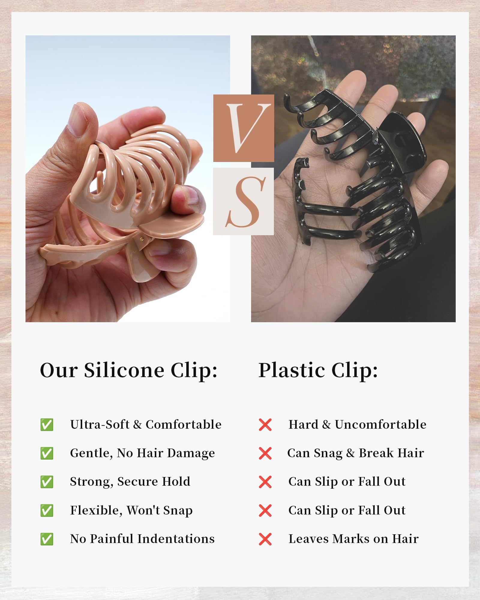 Clip Mesovor pour coiffure haute, fixation stable et sans effort