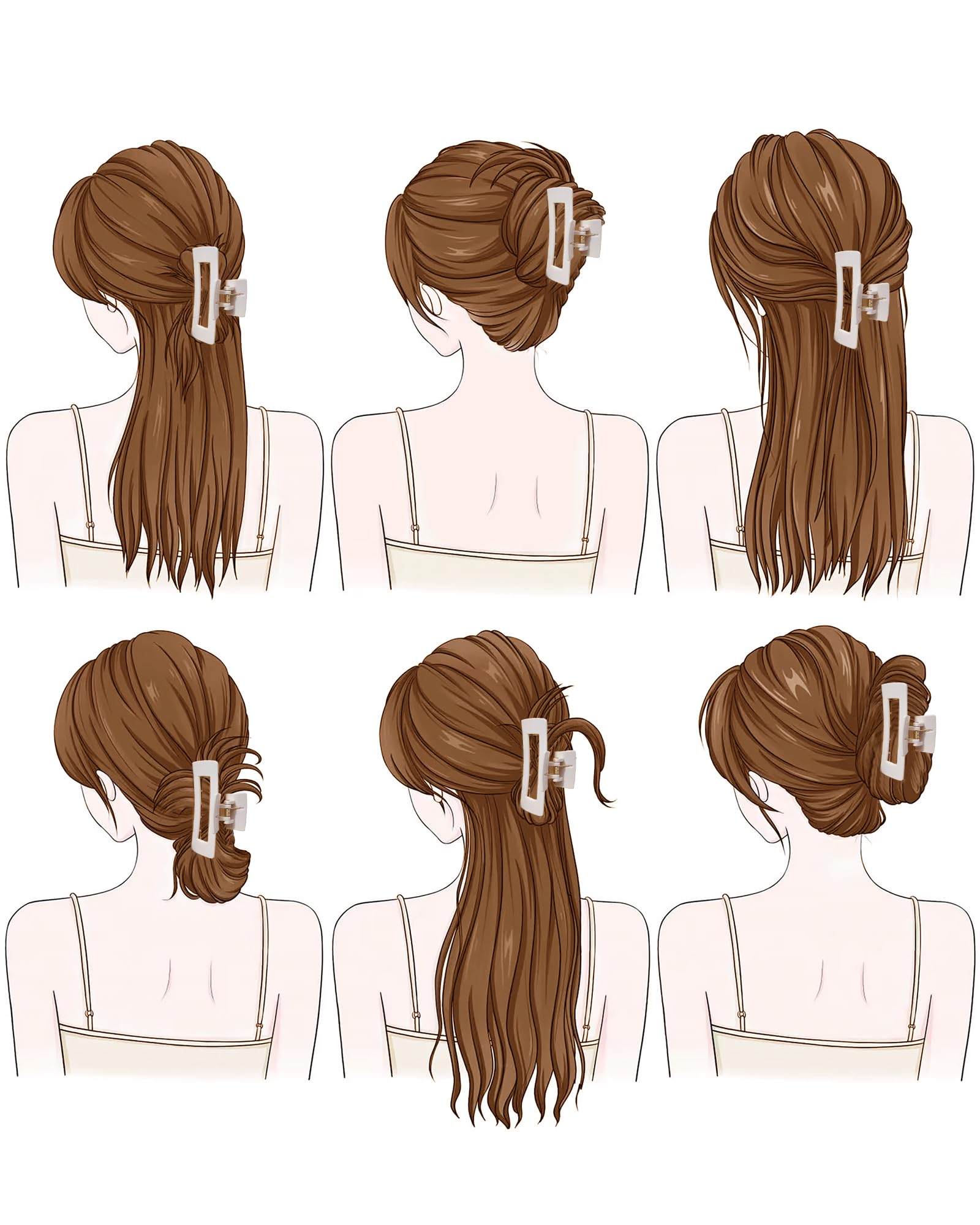 Boîte cadeau Mesovor avec clips cheveux en silicone, emballage élégant