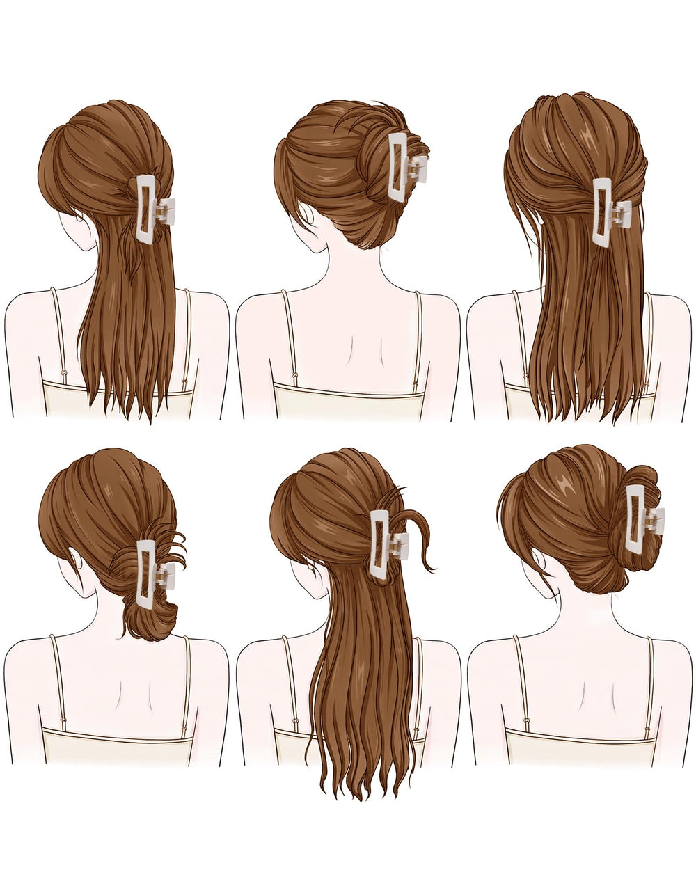 Boîte cadeau Mesovor avec clips cheveux en silicone, emballage élégant