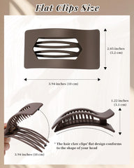 Mesovor pinces-cheveux plates anti-glisse à dents multiples, prise sûre toute la journée.