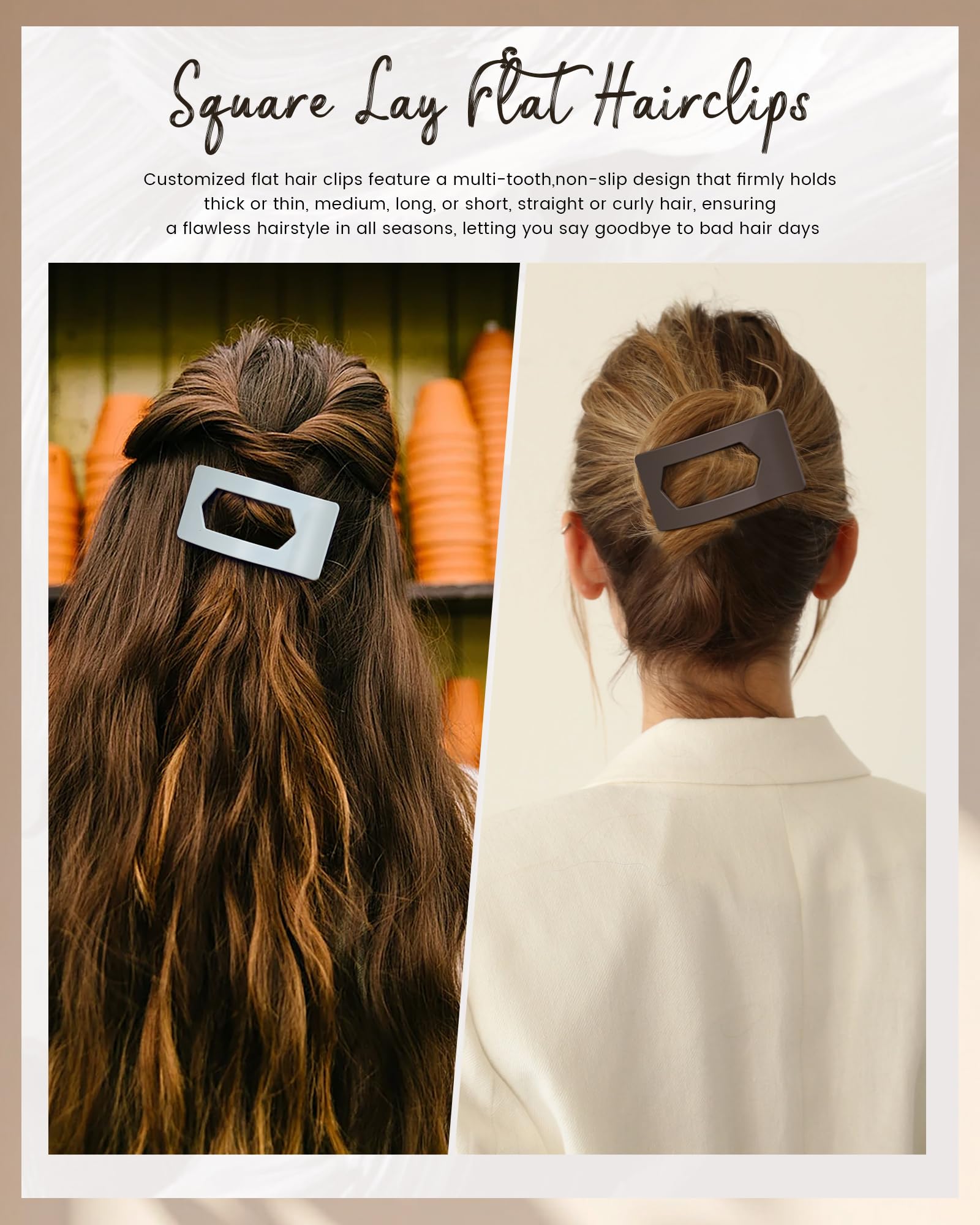 Mesovor pinces-cheveux plates design plat, confort durable sur la tête.