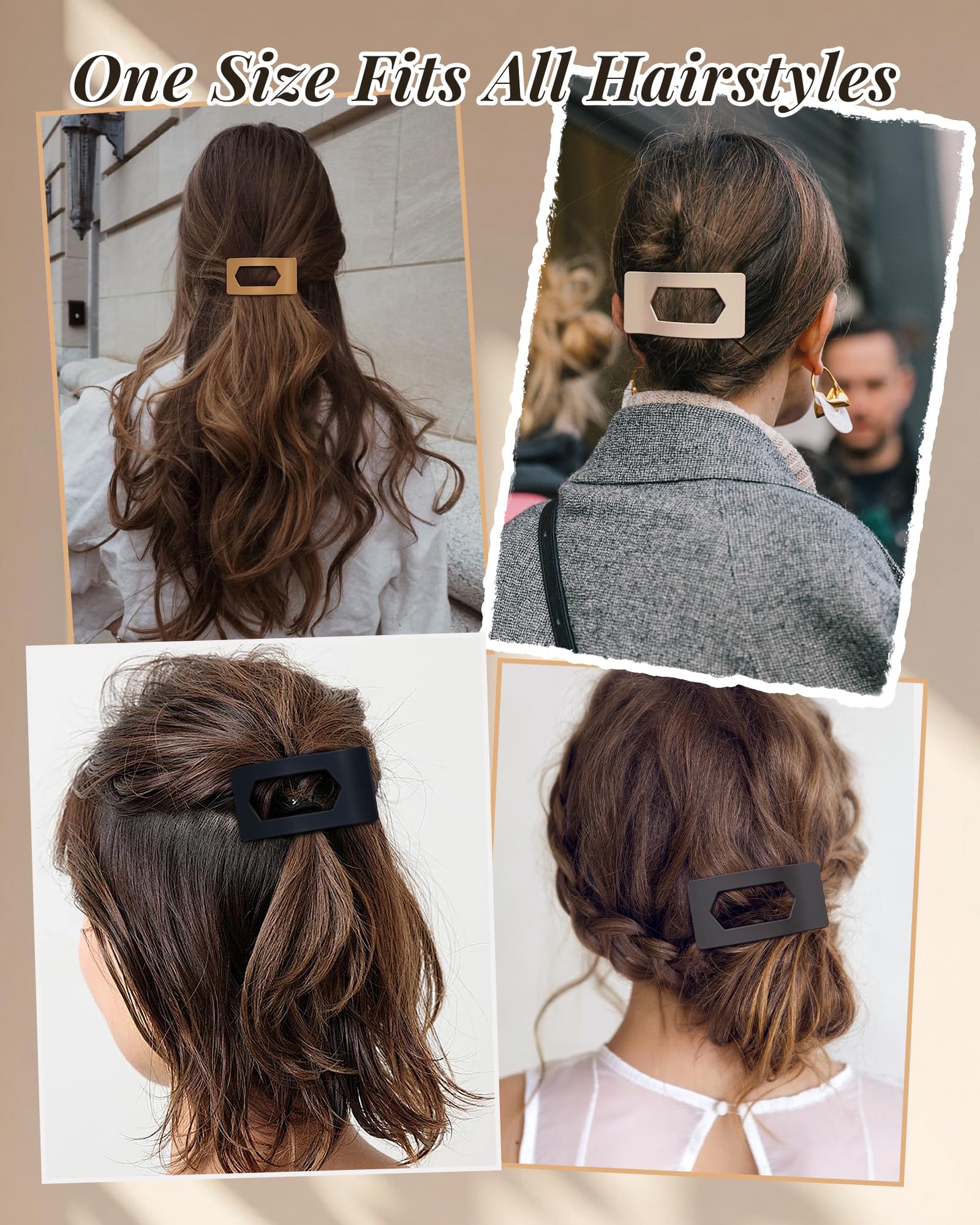Mesovor pinces-cheveux plates avec prise ferme et dents anti-glisse.