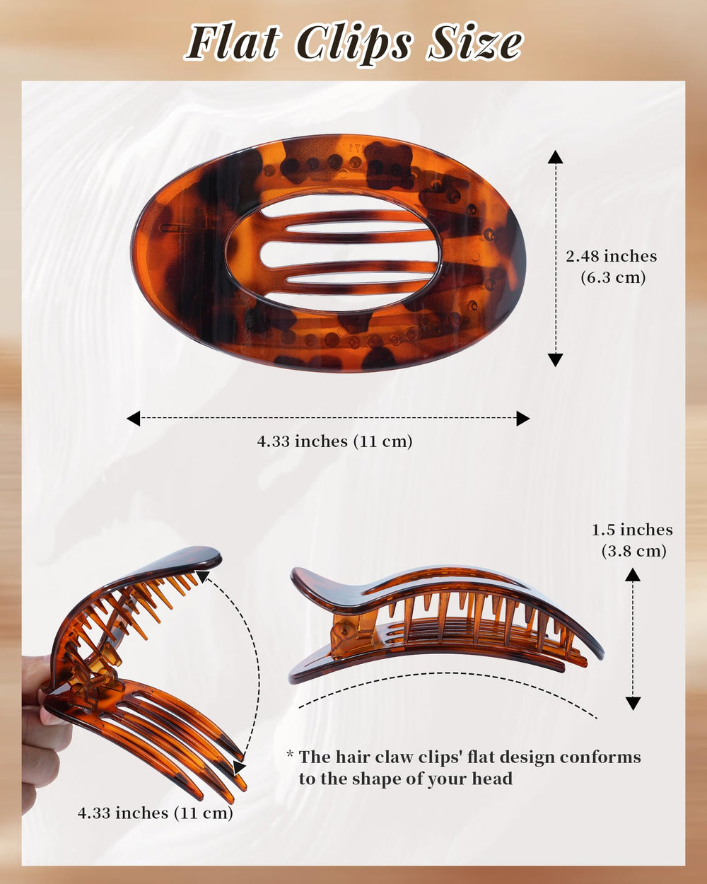 Pinces Mesovor plates anti-glisse avec dents pour tous types de cheveux.