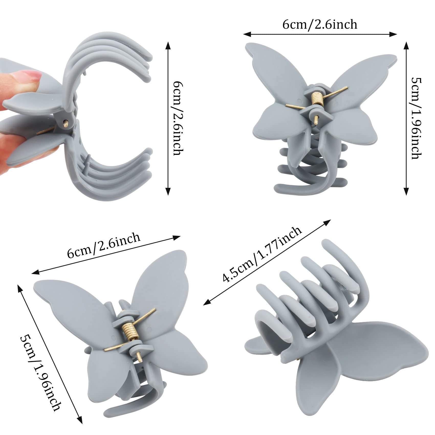 Pince papillon Messen anti-glisse assure une tenue sûre sur cheveux fins.