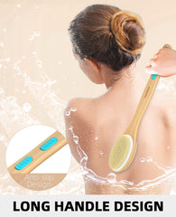 Metene brosse-douche poils rudes naturels exfolient la peau sans effort.