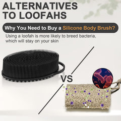 Metene brosse silicone douce pour corps, sensation agréable pendant la douche.