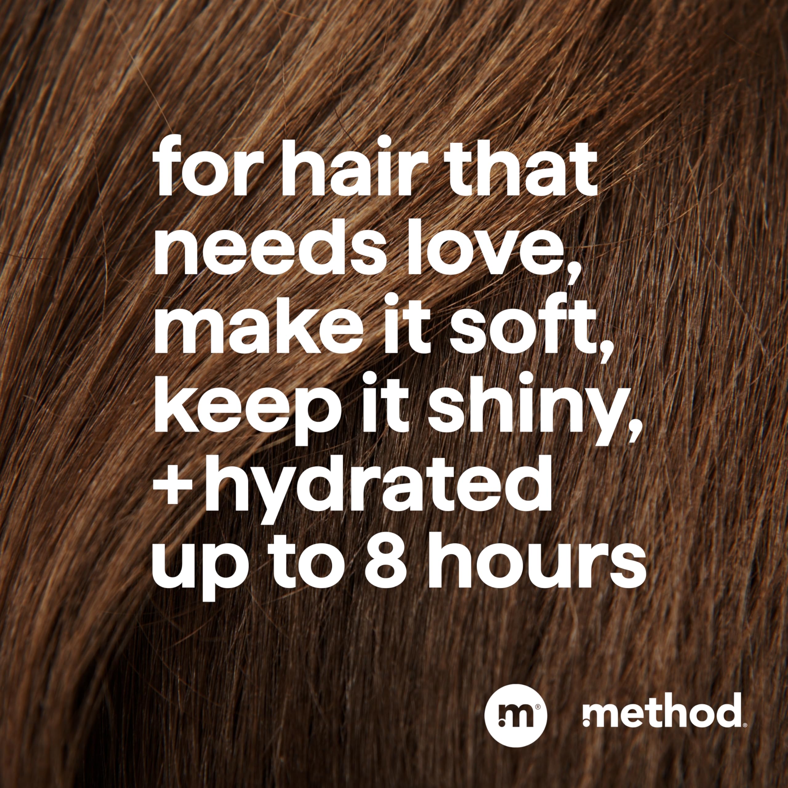 Method après-shampooing nourrissant, étiquette colorée, démêlage facile pour tous types de cheveux.