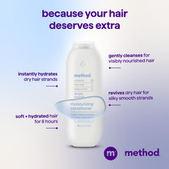 Method après-shampooing parfumé, huile d'argan présente, hydratation durable sans lourdeur.