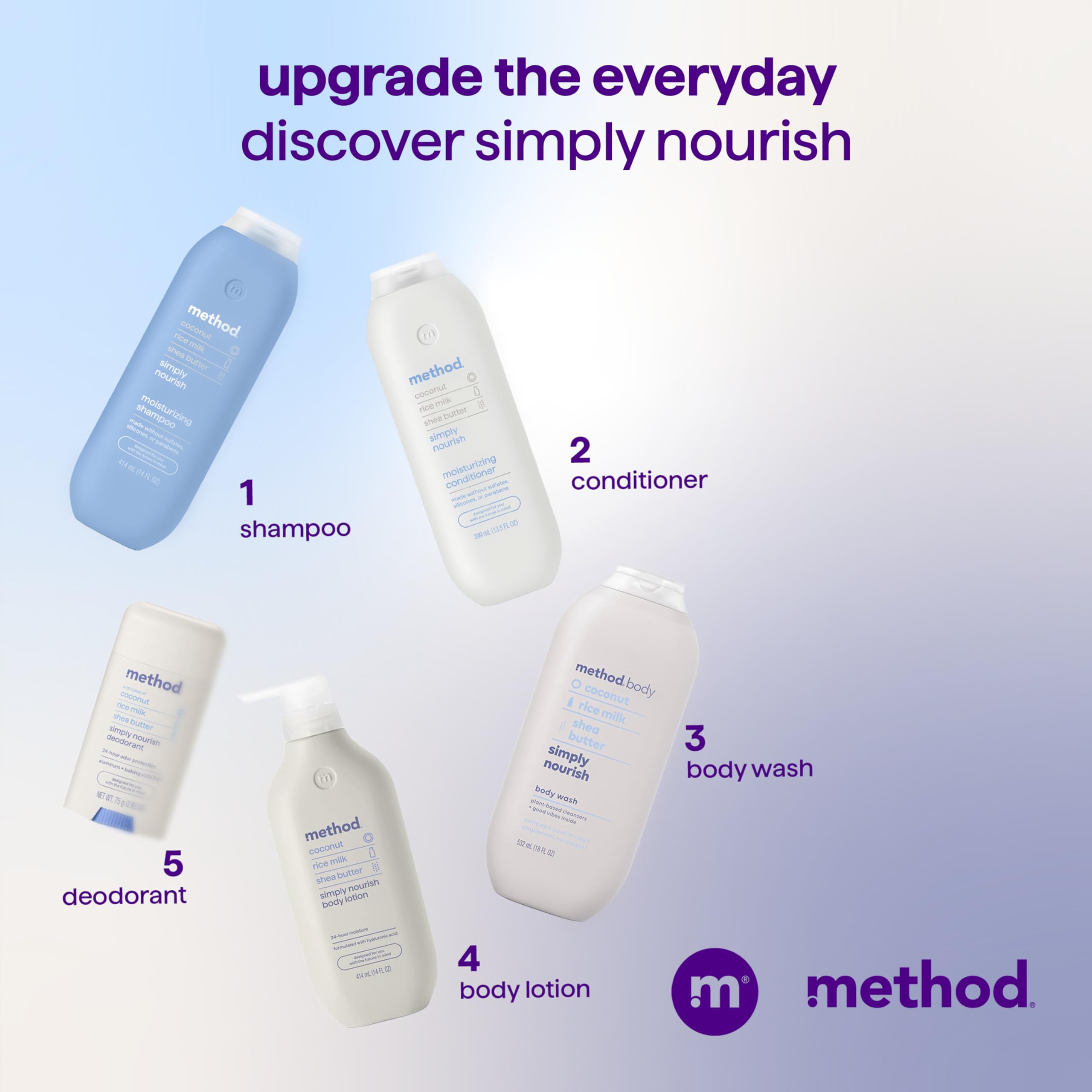 Method parfum réconfortant transforme la douche en moment de détente.