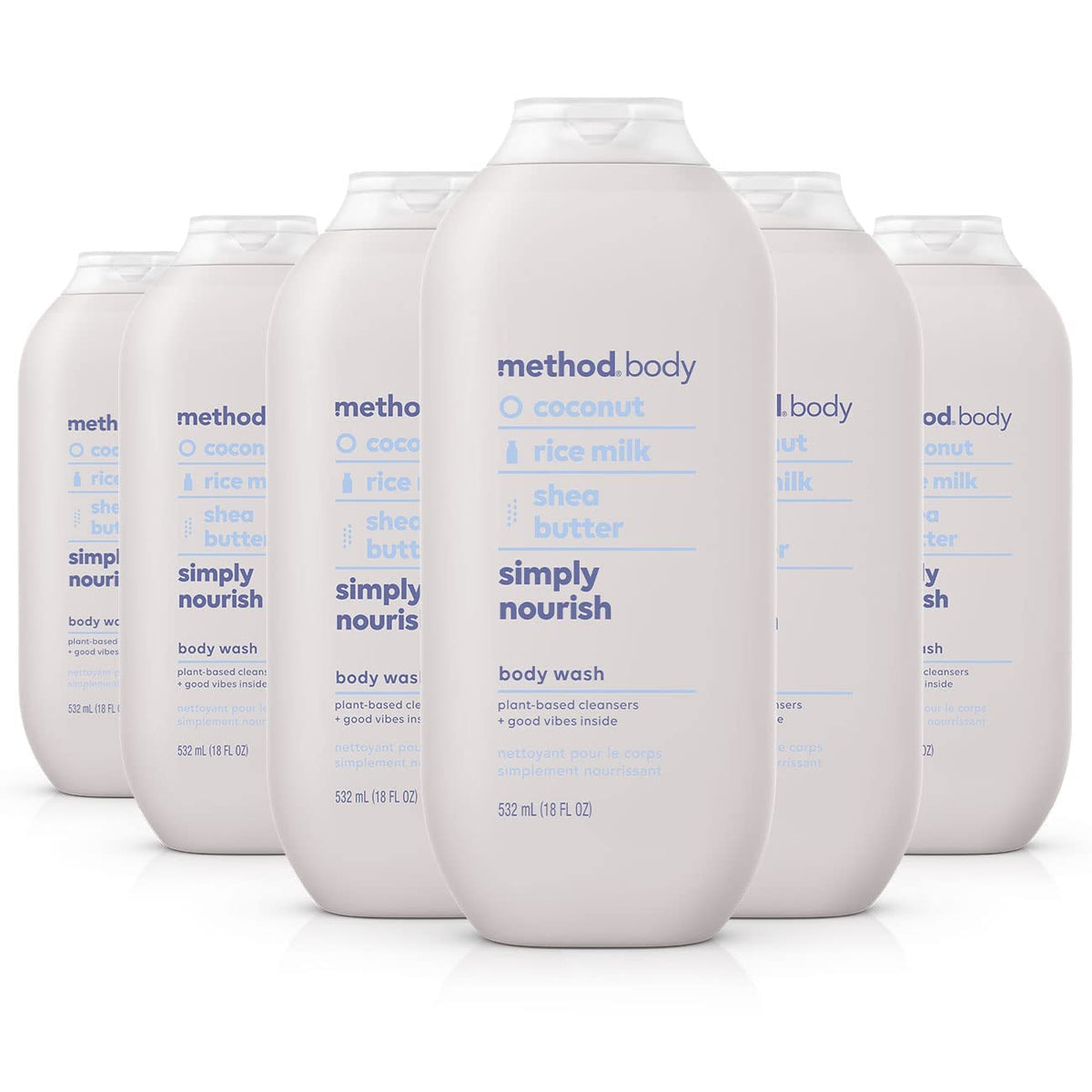 Method Body Wash : bouteille avec pompe prête à l'emploi, pratique et hydratante.