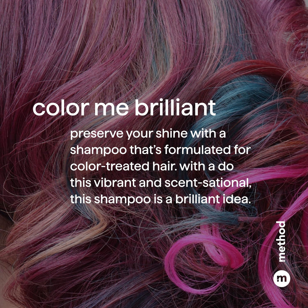 Brillance durable des cheveux colorés avec le shampoing Method Color Protect Mindful Matcha.