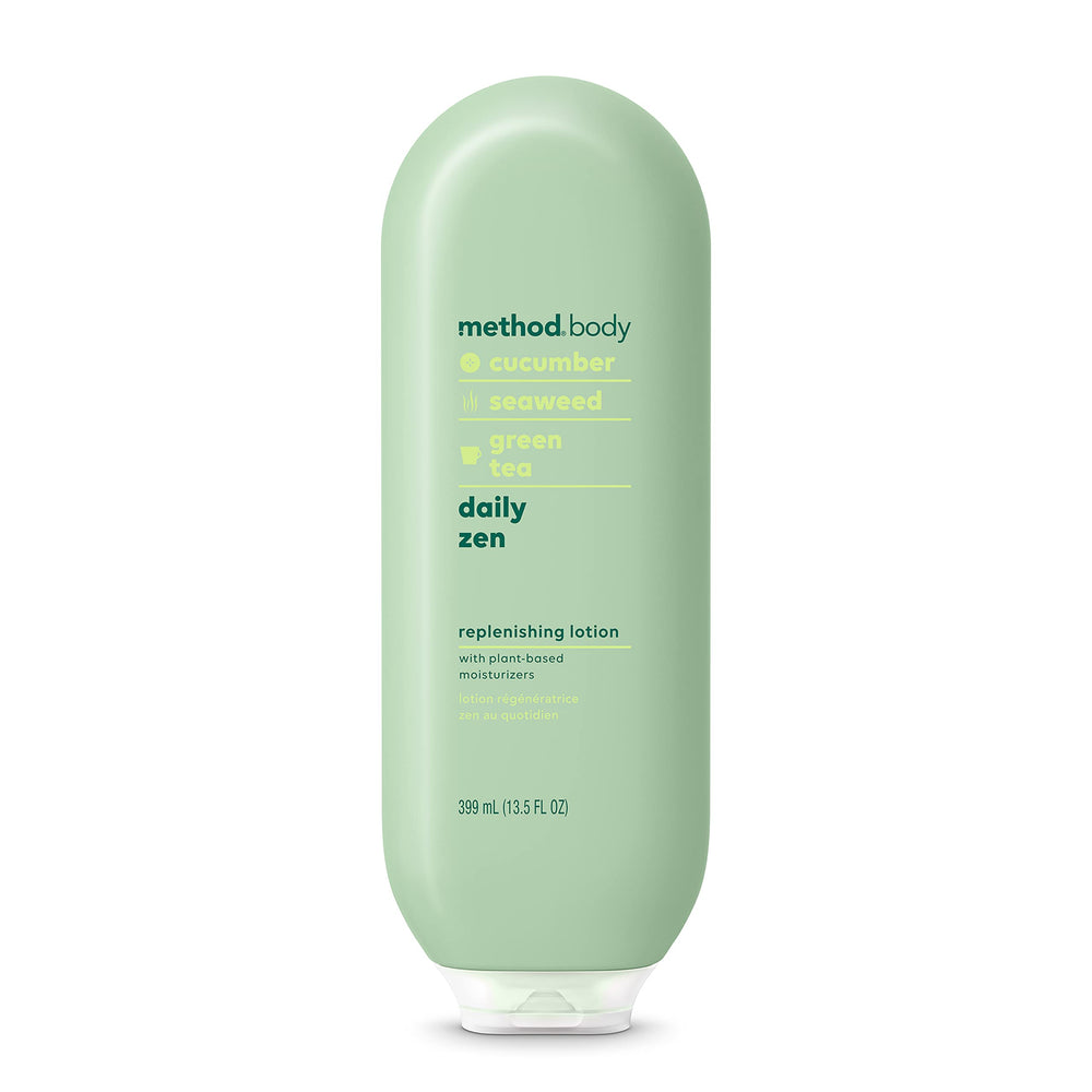 Method Daily Lotion Daily Zen en flacon, hydratation durable.