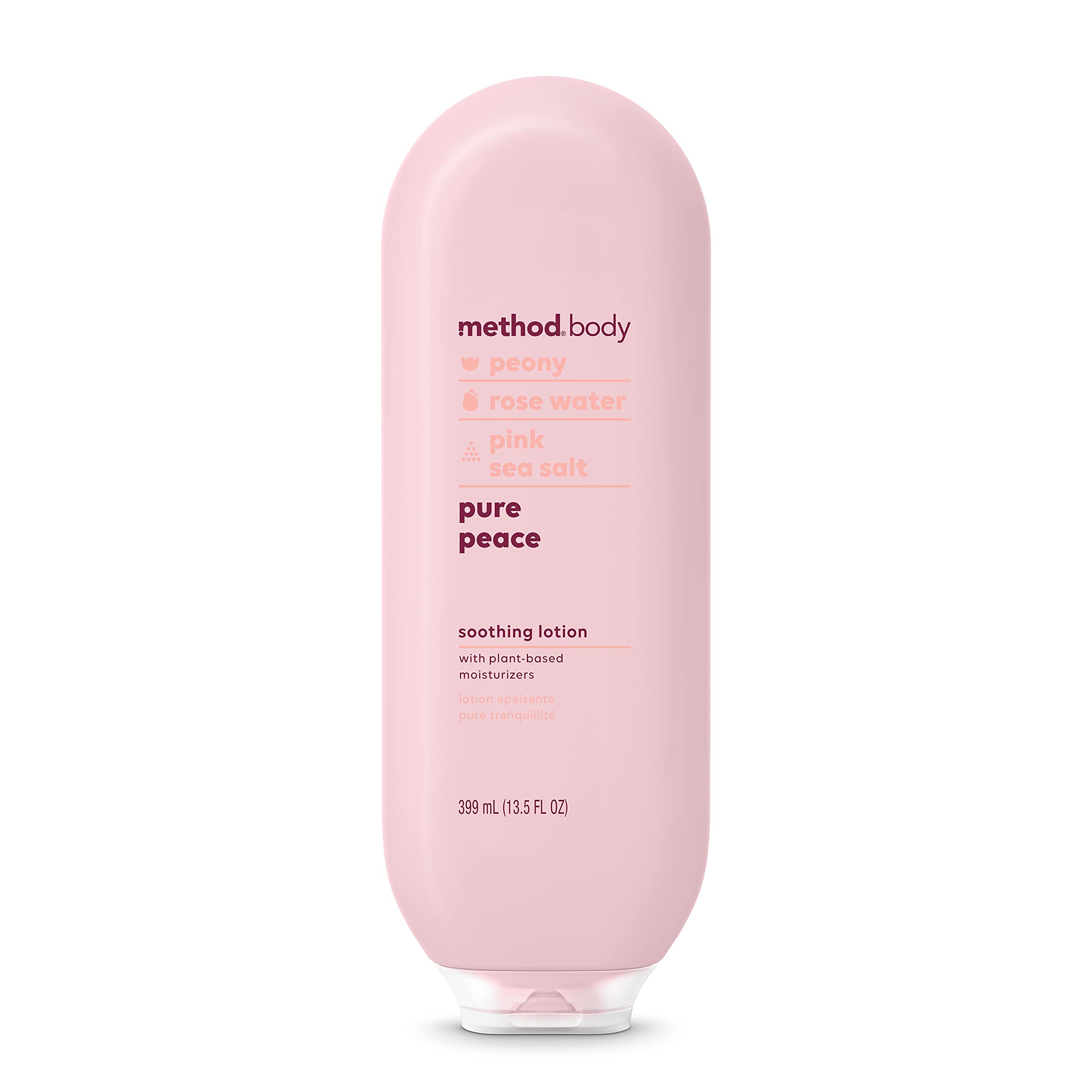 Method Daily Lotion Pure Peace – bouteille hydratante, douceur durable.