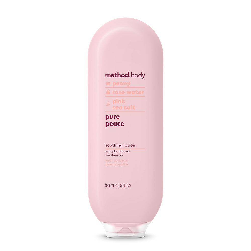 Method Daily Lotion Pure Peace – bouteille hydratante, douceur durable.