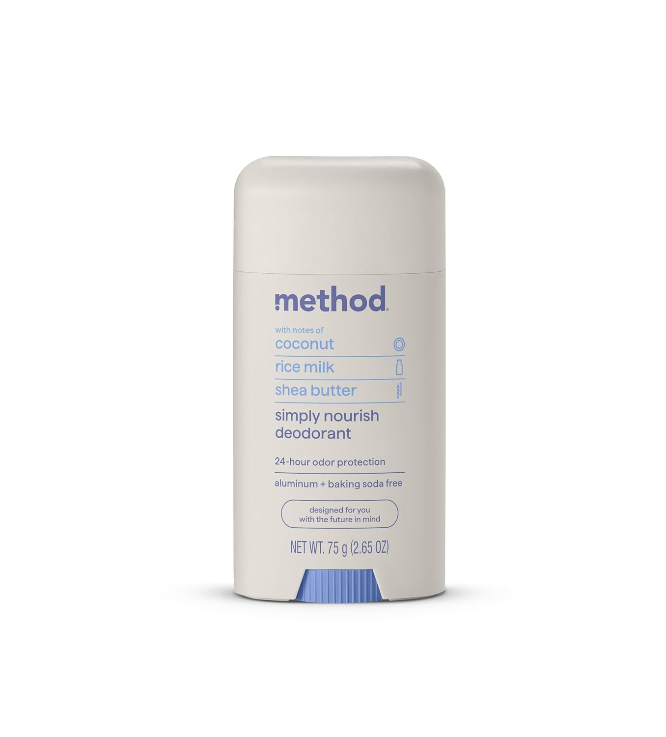 Method Simply Nourish bâton coco lait riz karité pour une fraîcheur durable.