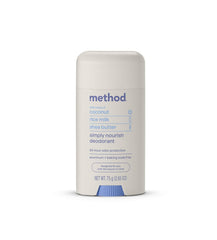 Method Simply Nourish bâton coco lait riz karité pour une fraîcheur durable.