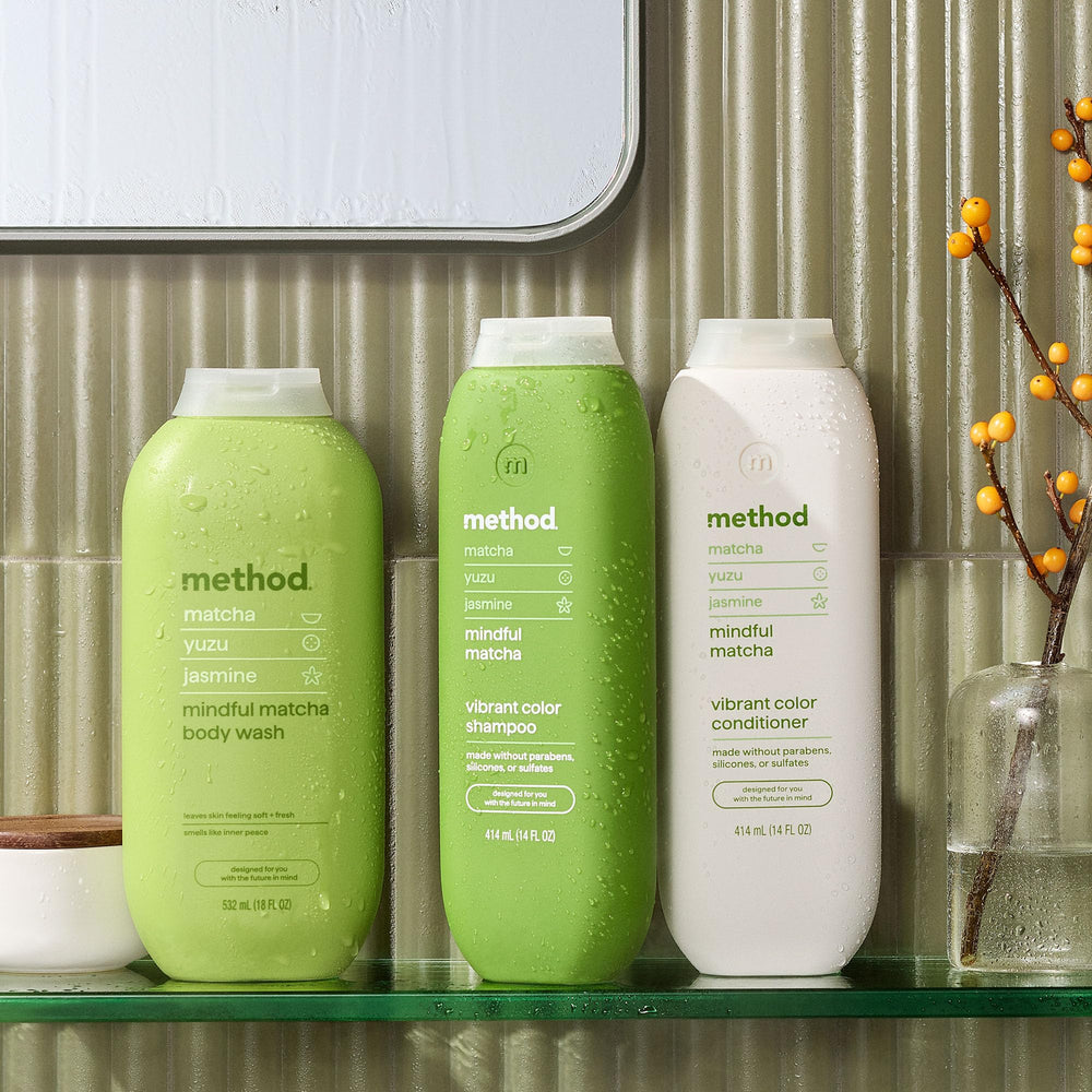 Rituel douche Mindful Matcha Method au quotidien.