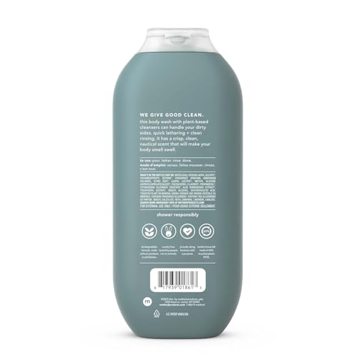 Method Men Body Wash Sea + Surf, bouteille Mer-Vague prête à l’emploi et fragrance marine.
