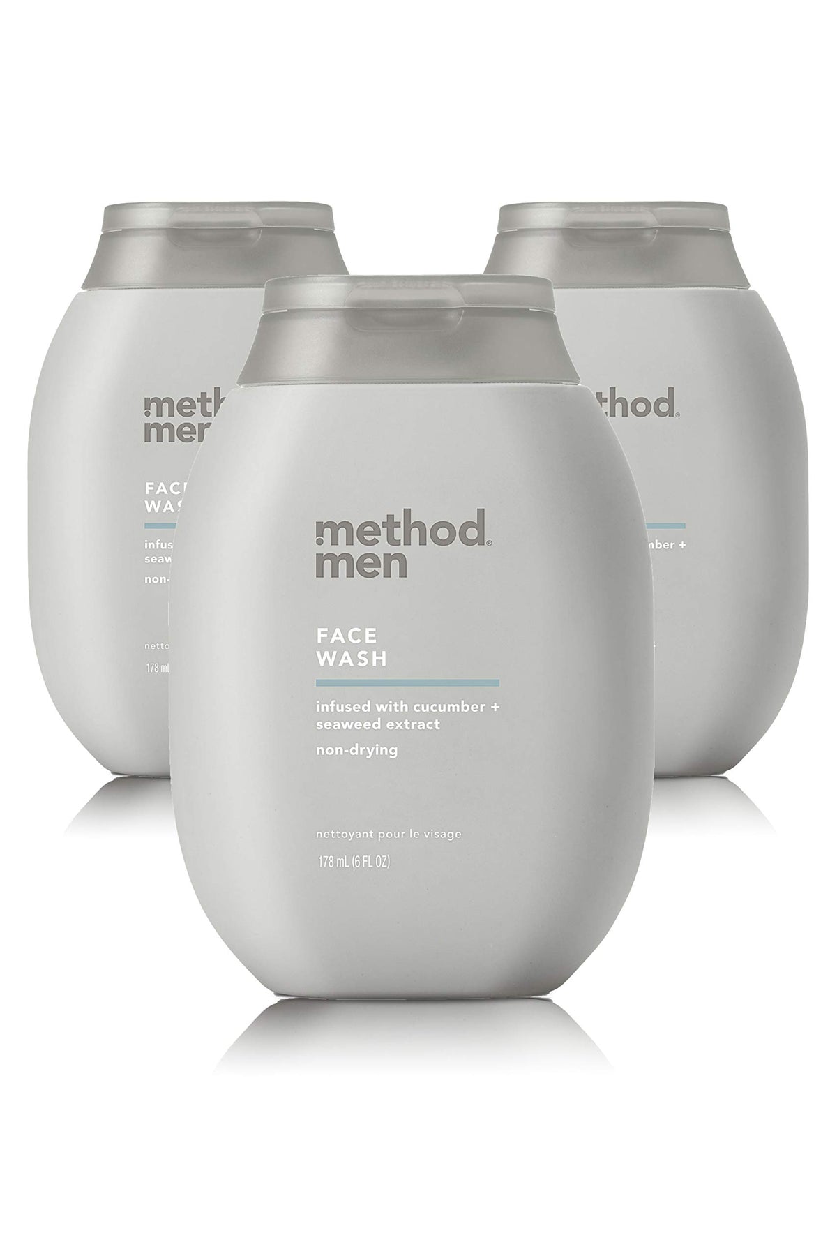 Method Homme Lavage Visage Sea + Surf: bouteilles visibles en pack triple.