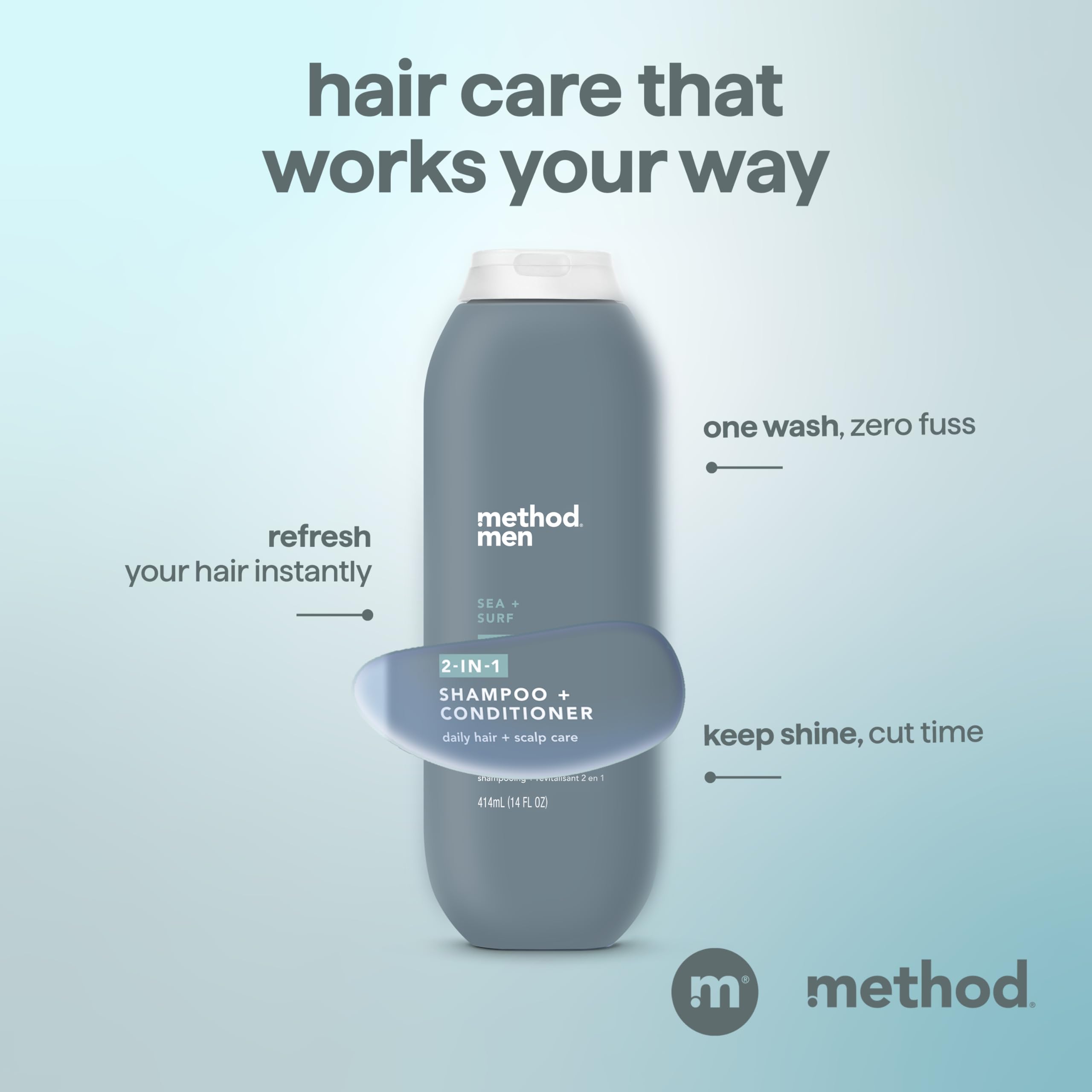 Arôme menthe frais de Method Men Sea + Surf pour revigorer.