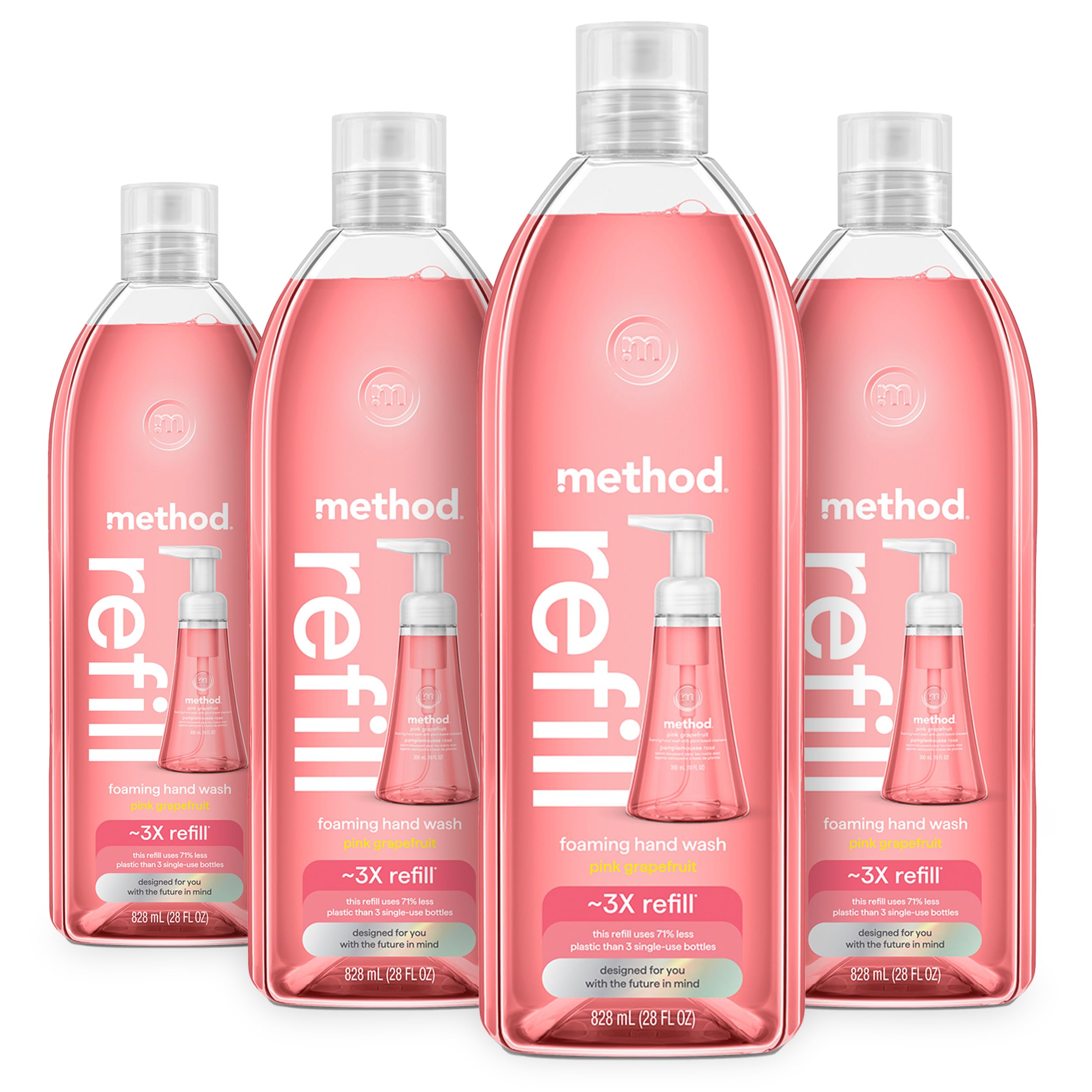 Savon mousse Method au pamplemousse rose, remplissage écologique qui préserve l'humidité