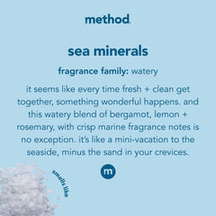 Method Savon Main Mousse Mer Minéral – étiquette claire et ingrédients simples.