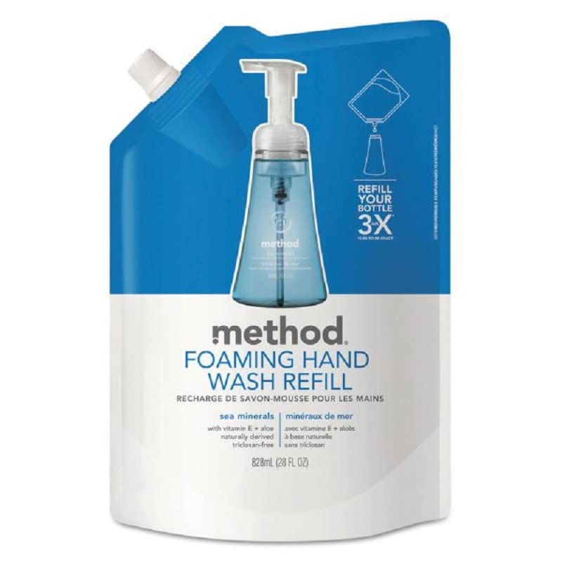 Method Savon Main Mousse Mer Minéral, mousse légère prête à l’emploi.