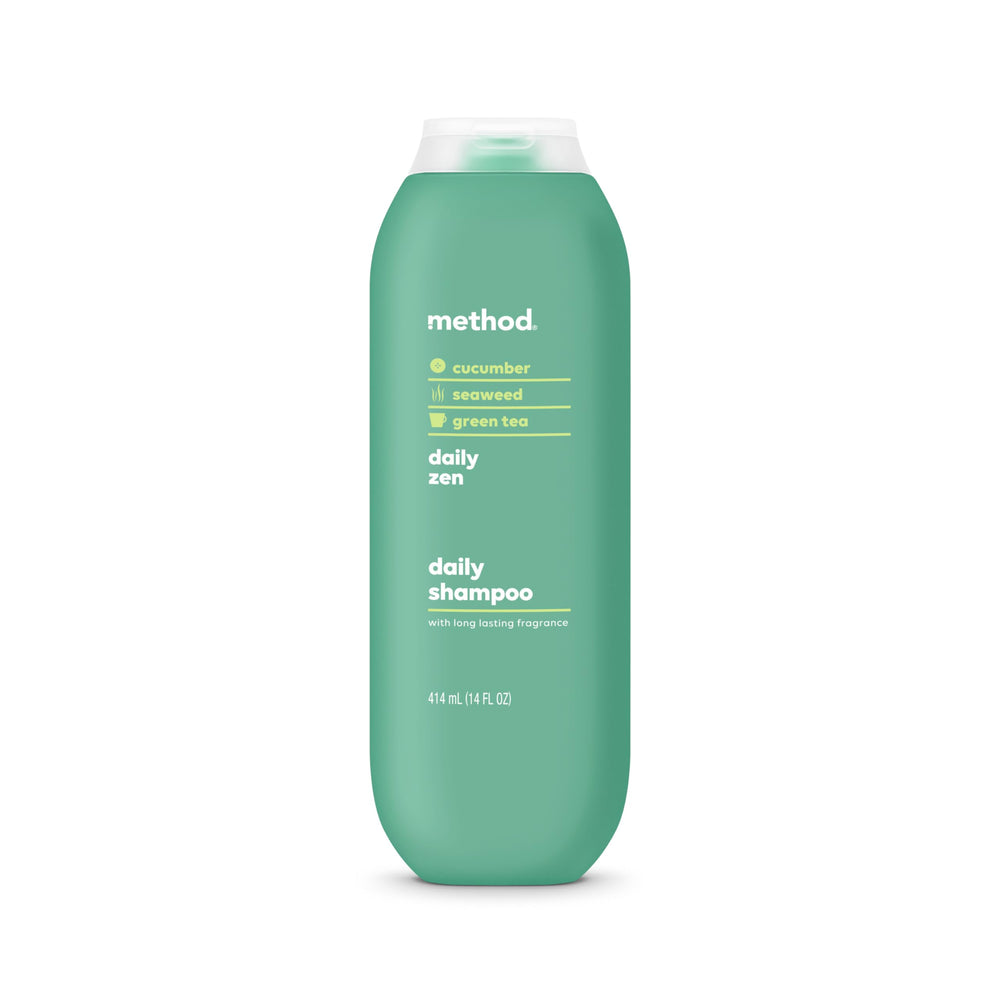 Shampoing Method Quotidien Zen: étiquette reflétant l’éco-responsabilité et le calme