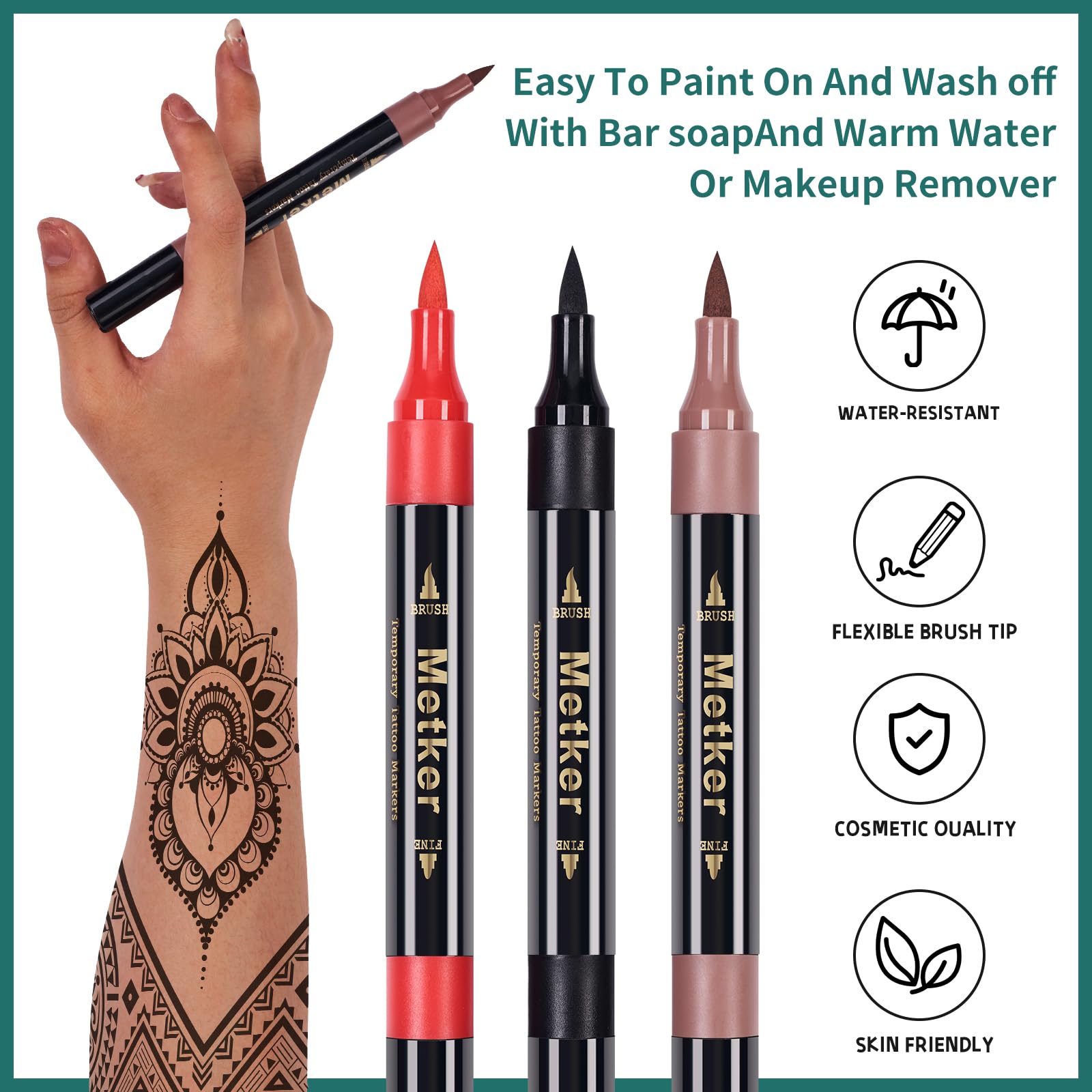 Metker pochoirs tatouage 77 grands pour designs variés