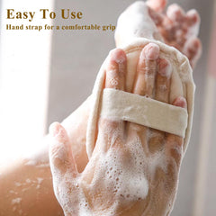 Pad Loofah METLUCK avec lanière ergonomique pour prise en main sûre.