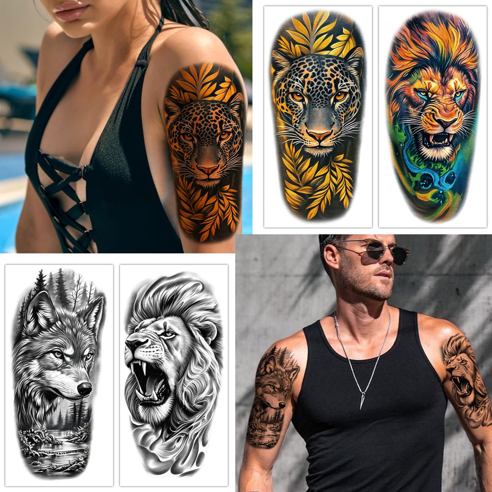 Tatouage Metuu hibou réaliste, idéal pour costumes et événements.