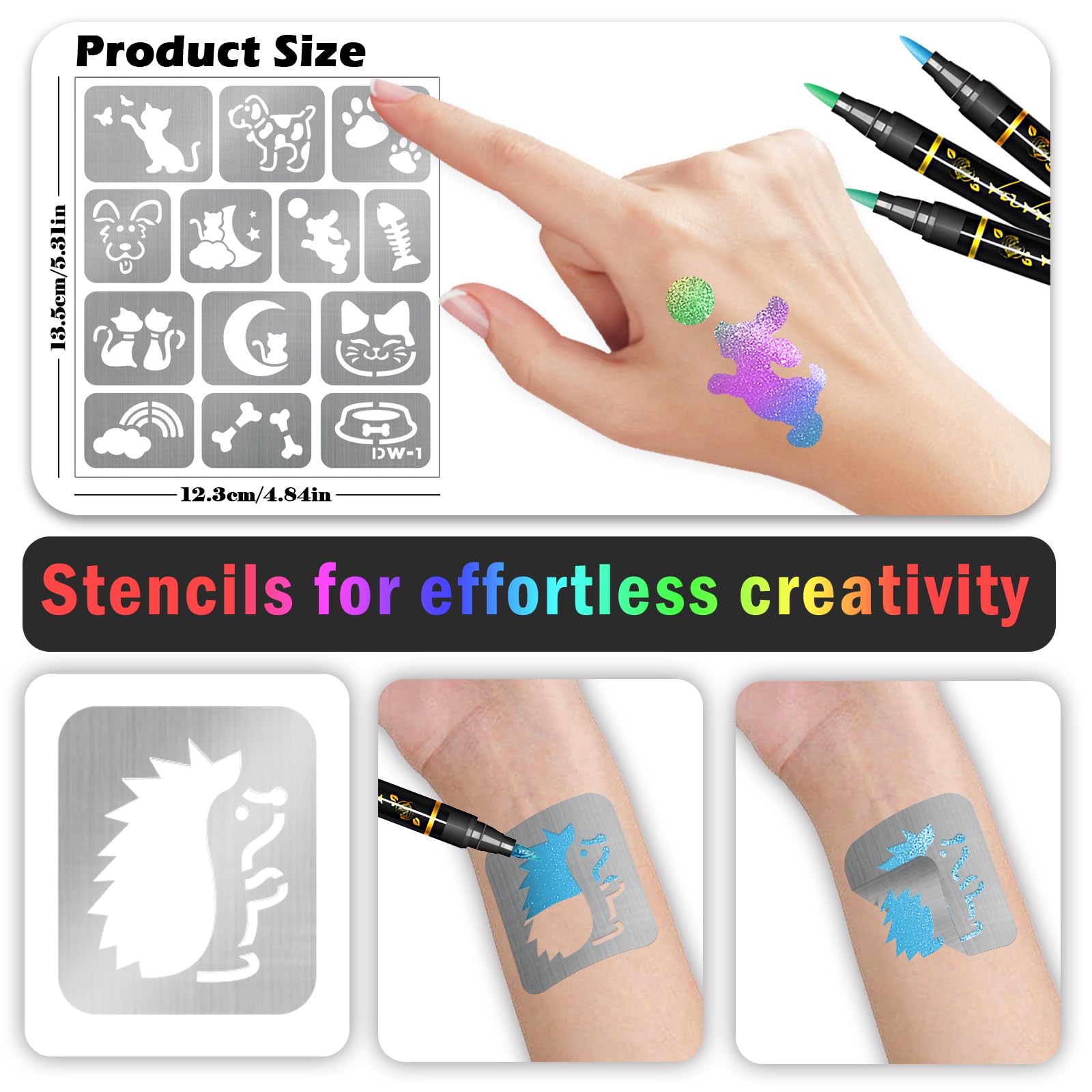 Tatouages temporaires Metuu pour fêtes et ateliers à la maison, sans effort.