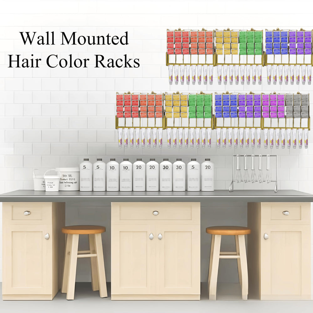 Meudid rack mural métallique durable pour colorations, look moderne.