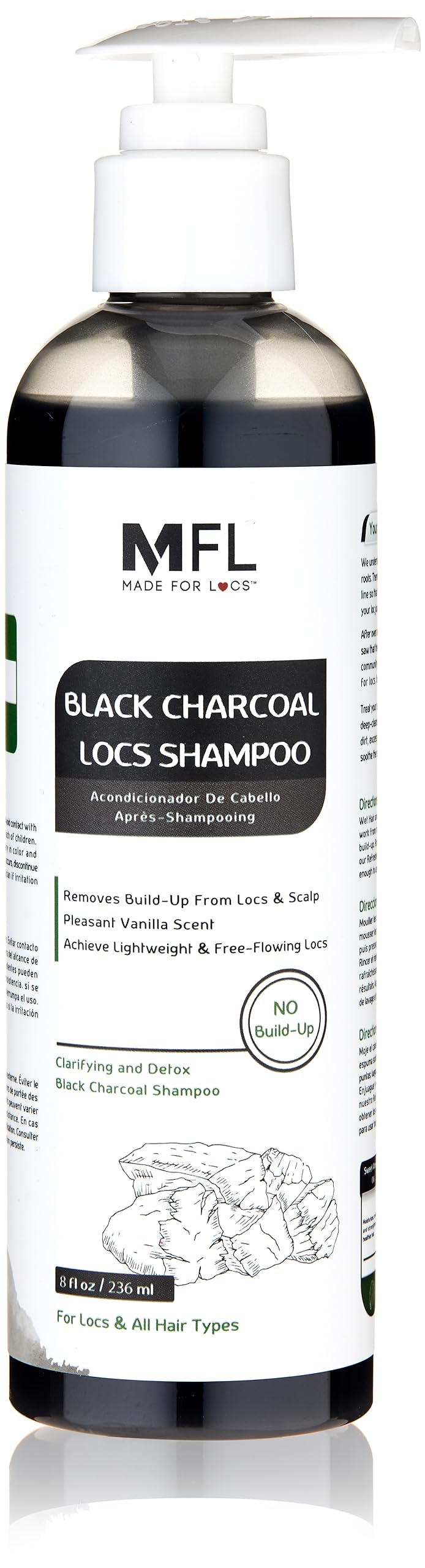 MFL MADE FOR LOCS — Shampooing Charbon Noir, déloge les résidus pour une chevelure fraîche.