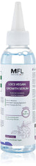 Locs Sérum Croissance végane MFL, bouteille élégante prête pour le soin capillaire.